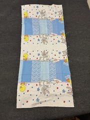 Vtg Warner Brothers Baby Looney Tunes Fabric Tweety Bugs 45″ x 19″