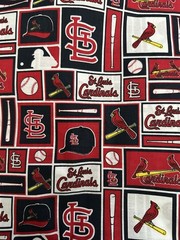 St. Louis Cardinals MLB Logo Print Sports Fabric Red Black White