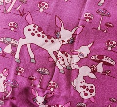 3YD 2009 Jay McCarroll PURPLE Woodland Wonderland Deer & Mushrooms Fabric
