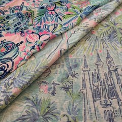 Lilly Pulitzer Pima Cotton Fabric Multi Lilly Loves Cinderella 1 yd (36″x 60”)