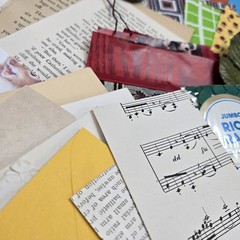 Junk Journal Lot 1Lb Ephemera Card Ribbons Book Page Fabric Button Craft Collage