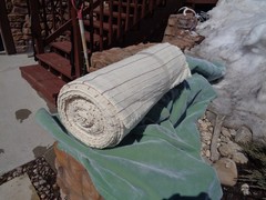 NEW $399 Full Roll 100%-Cotton Fabric Heavy Nap Cream / Burgandy 62″ Wide L@@K !