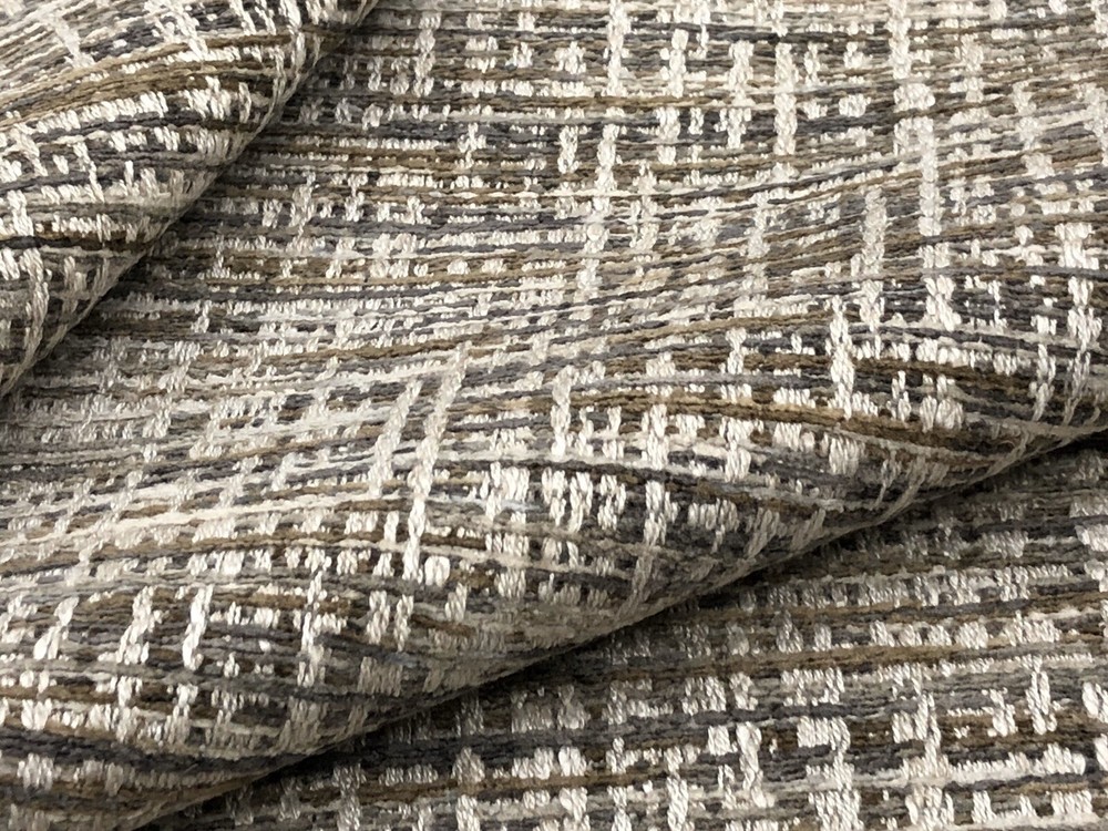 Larsen Textured Semi Plain Tweed Uphol Fabric- Griffin / Stone 1.60 yd L9102-04