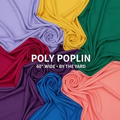 Poly Poplin Fabric 60 Inch Wide Wrinkle Resistant Polyester Durable Fabric
