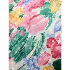 Vintage 80’s 90’s Sewing Fabric Lightweight Silky Synthetic Colorful Pastel