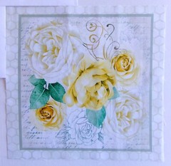Cotton Fabric Pic E Yellow White Flowers Square is 10 1/4″ L x 10″ W Cream Bkg