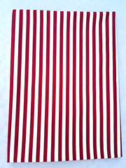 FABRIC 100% COTTON- DEEP RED & WHITE STRIPED 1YARD + 21 INCH REMNANT – ONE PIECE