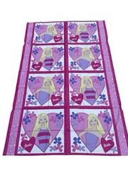 Barbie Fabric 2001 by Mattel 72 X 45 Inches Cotton Squares Pink Hearts