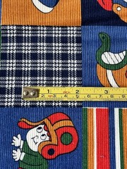 2 Yds Vintage Corduroy Novelty Football Child’s Fabric