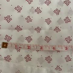 Nylon Fabric White Red Ditzy Flowers Dots 3 7/8 Yards x 62 inches Vintage