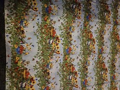 Berry Patch Stripe Wilmington Prints Bird Garden Flower Scene Cotton 36 X 39