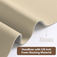 1/8″ Foam Backed Automotive Headliner Fabric Sunroof Upholstery Craft 60″ Wide