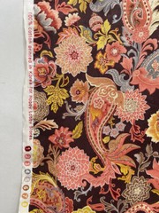 Paisley floral Printed 100% Cotton Quilting brown pink plum Fabric by the Yard