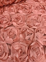 Maci DUSTY ROSE 3-D Floral Polyester Satin Rosette on Mesh Fabric by the Yard –