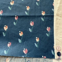 Vintage Stanley King Studio Blue Pink Chintz Fabric 2 yards +16″x 54″w