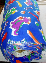 Fabric DINOSAURS Playing Baseball Kids Novelty 2 Yards x 58 in Wide Knit