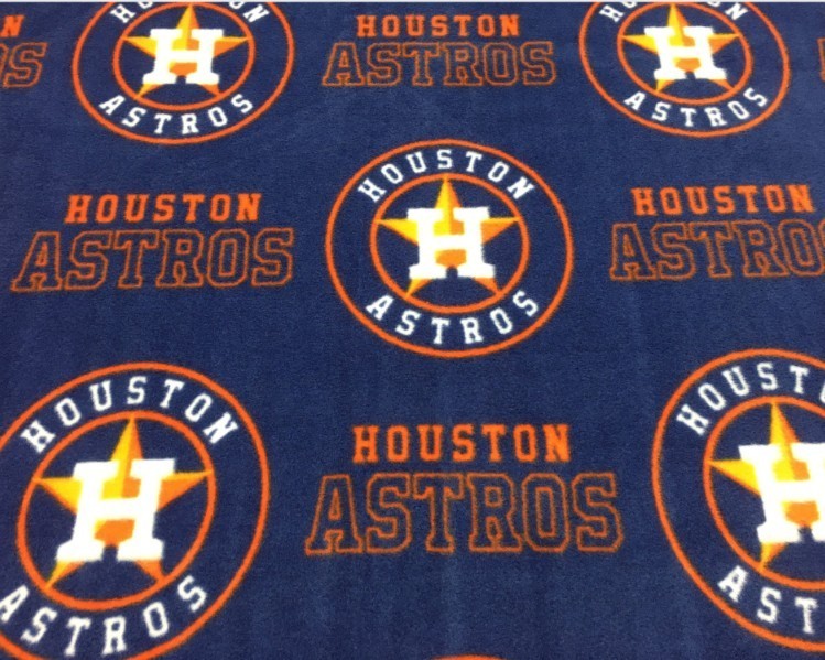 MLB Houston Astros Baseball Fleece Fabric Free Shipping/ 2 yard pieces