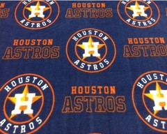 MLB Houston Astros Baseball Fleece Fabric Free Shipping/ 2 yard pieces