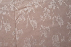 3 yd x 58″ w Cotton Blend Fabric Peach Embossed Floral Design NO STRETCH
