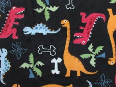 DINOSAURS BLK MINKY CUDDLE SMOOTH SILKY PLUSH SEW QUILT CRAFT FABRIC BTY+PRECUTS
