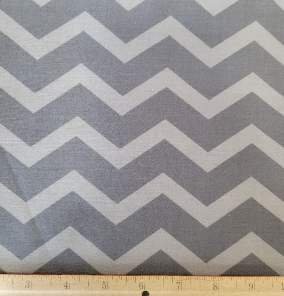 Gray Two Toned Chevron Zig Zag Cotton Fabric By The Yard