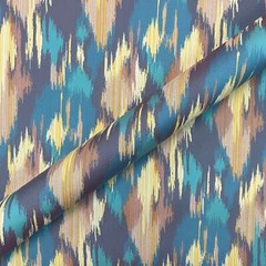 Blue Mid Century Ikat Jacquard Outdoor Fabric 56″