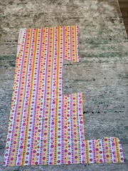 Cotton Blend Fabric 62” Long Pink Yellow Green Floral Home Decor Sewing