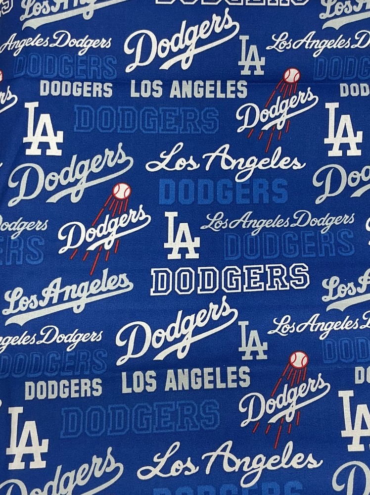 MLB Los Angeles Dodgers COTTON Fabric By the Half-Yard