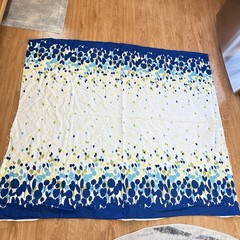 Vtg Sewing Fabric Lot Blue Floral Crafting Quilting Remnants Cottage 2.5+ lbs