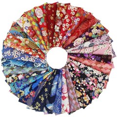 30 PCS Fabric Cotton Crafts Japanese Style Floral Patchwork Quilt 20×25 cm