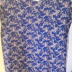 Vintage Whittaker Textile Imports Knit Floral Fabric Blue White 60″ W 1 2/3 yds