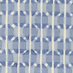 Galbraith & Paul Tartan Designer Printed Fabric in Blues and White, 3 Yards, New