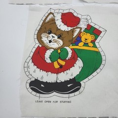 Vintage Fabric Ornament miss matched single piece no backs Christmas craft