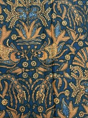 Fabric traditional Indonesian hand-drawn batik fabric 94×40”