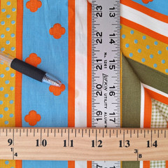 VTG Stripes Dots Quatrefoil Gingham Poly Cotton Fabric 1 YD Wamsutta Mills READ