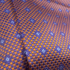 Mardi Gras Theme 100% Italian Silk Fabric Panel Orange Purple DIY Sewing
