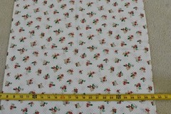 By 1/2 Yd, Vintage, Red & Green Poinsettias/Gold Music Instruments on White,V435