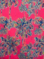 Lilly Pulitzer Fabric Flamingo Pink Nice Stems Slub Cotton – 3FT x 5FT -2 Pieces