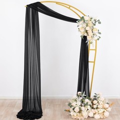 Black Sheer Gothic Wedding Draping Fabric Outdoor Curtain Arch Decor 29x20Ft
