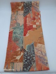 Abstract Mediterranean Artwork Texoprint Fabric Yellow Terracotta 50″L x 56″W +