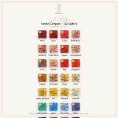 Rayon Crepon Fabric by the Yard — Ruby, Lightweight, 2-Way Stretch