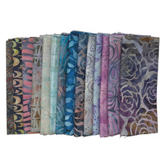 POUND PACK PLUS #584 100% Cotton Batiks & Handpaint Fabric Scrap Light Multi