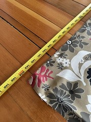 Vintage Floral / Leaf Beige / Brown Red Black White Textile Fabric 12’ x 52”