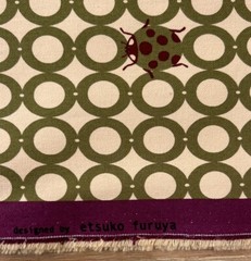 Echino Etsuko Furuya Ladybugs Kokka Japan Cotton Canvas 6.9YDSx44” Green Purple