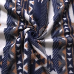 Navy Aztec Fleece Fabric 58″ Wide Rust Orange Southwestern Fleece Yard