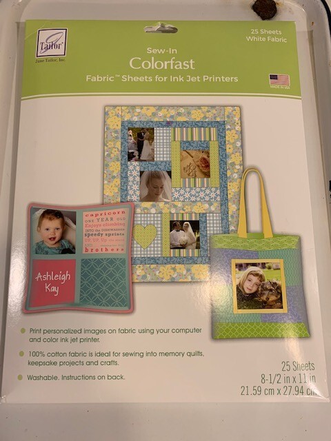 JUNE TAILOR FABRIC SHEETS COTTON*BLANK SEW IN*WASHABLE* 25*INK JET