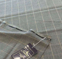 Scabal AIRCOM Wool Fabric Moss Green Plaid 2.0m / 2.2yd Summer Jacket England