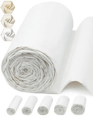100% Cotton Muslin Fabric by the Yard, 59″x10yd, White Bleached Medium Weight fo