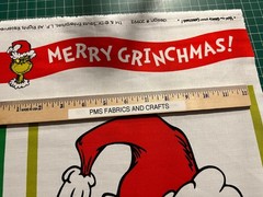 RK How the Grinch Stole Christmas 6 block 100% cotton fabric panel aprox 24 x 44