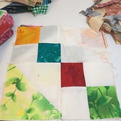 1 Pound 9 Ounces Cotton Print Fabric Quilt Scraps Leftovers N
